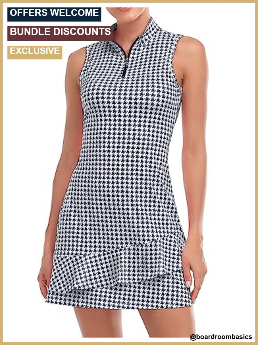 Women's Athletic Tennis Dress with Inner Shorts and Pockets